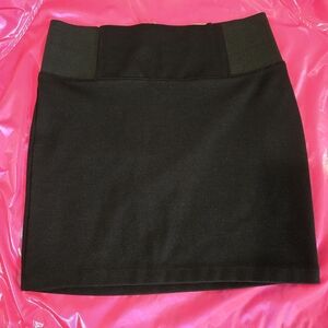 Charlotte Russe Black Mini Skirt with Gold Accent